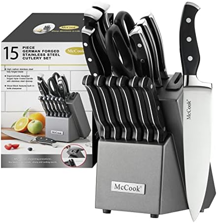 McCook® Knife Sets, German Stainless Steel Kitchen Knife Block Set