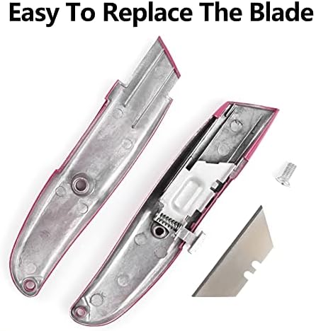 DIYSELF 2 Pack Box Cutter Retractable, Ergonomic Razor Blades Utility Knife
