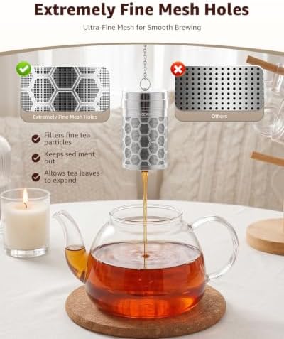 House Again Tea Infusers, Extra Fine Mesh Tea Strainers