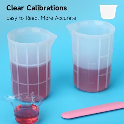 Gartful 300ml Large Silicone Measuring Cups, 10OZ Reusable Squeeze and Pour