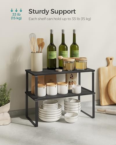 SONGMICS Cabinet Organizer Shelf, Kitchen Storage