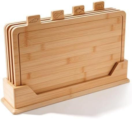 Labeled Bamboo Cutting Board Set