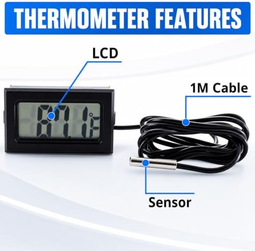 5-Pack Digital LCD Refrigerator Thermometer, Fahrenheit