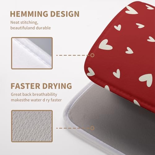 Valentine's Day Love Heart Dish Drying Mat
