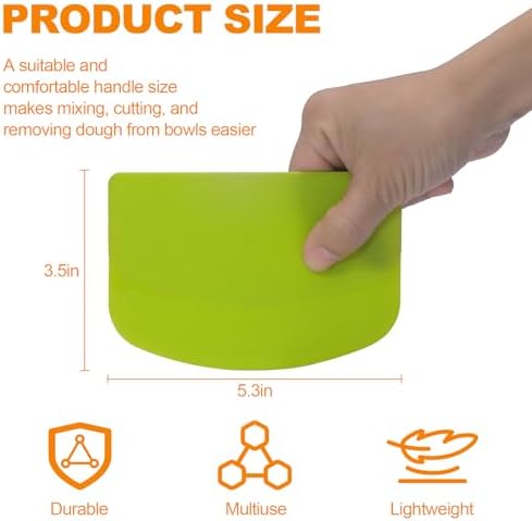 3 Pieces Food Dough Scraper, Plastic Multi