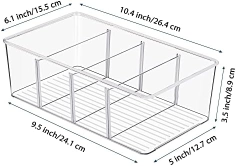 Vtopmart 8 Pack Food Storage Organizer Bins, 4 Compartments