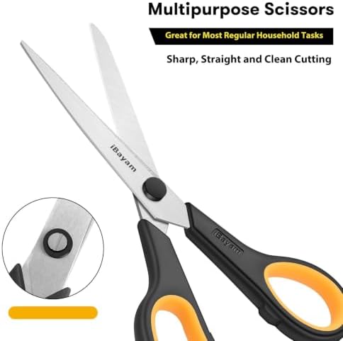 iBayam 8.5" Heavy Duty Black Scissors