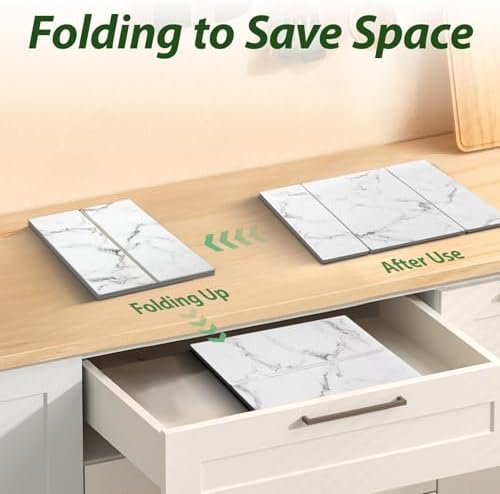 Large Stone Drying Mat for Kitchen Counter, Water-Absorbent Marble Diatomaceous