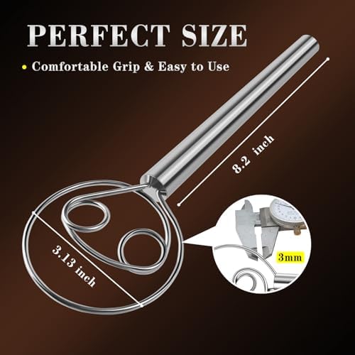TEEVEA Danish Dough Whisk, Stainless Steel