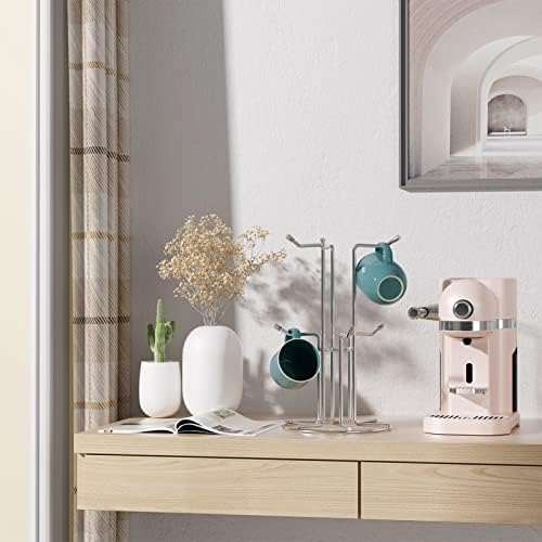 HULISEN Mug Tree for Large Cup, 6 Hook Countertop Coffee Mug Holder