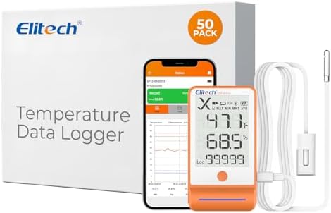 Elitech 50Pack GSP-6G Bluetooth Temperature Humidity Data Logger