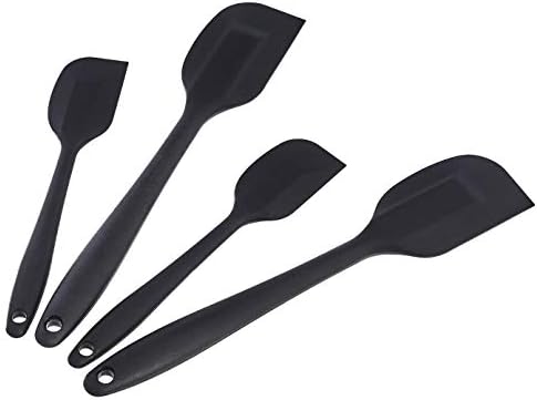 Amazon Basics Non-Stick Heat Resistant Silicone Spatula Set, Dishwasher Safe