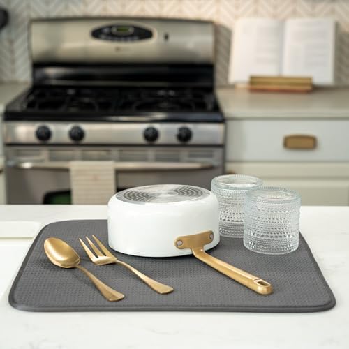 S&T INC. Dish Drying Mat, Charcoal Grey