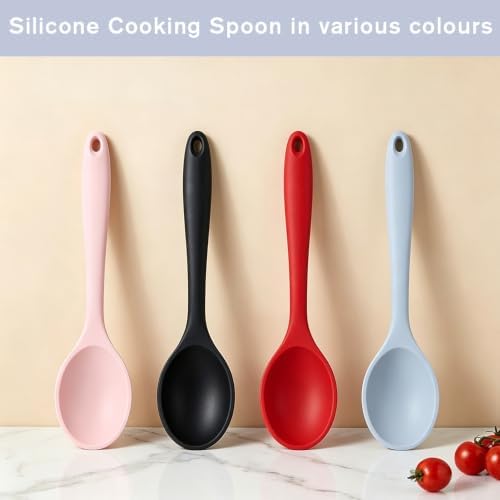 4Pcs Silicone Cooking Spoon Serving Mixing Kitchen Spoons