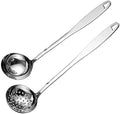 Soup Spoon Stainless Steel Heavy Duty Big Soup Ladle Colander Serving Spoon