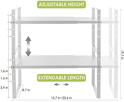 Across-Star Expandable Cabinet Shelf Organizer Rack, Stackable Kitchen Counter