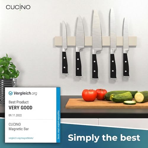 Magnetic Knife Holder for wall, includes self-adhesive tape, extra strong for