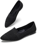 HONHOLD Women's Pointed Toe Flats Breathable Knit Ballet Flats