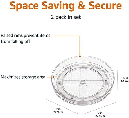 Amazon Basics Clear Rotating Lazy Susan Turntable Organizer