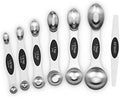 Aovchei 7 PCS Black Magnetic Measuring Spoons Set