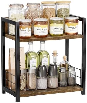 Simple Trending Countertop Shelf Organizer, 2 Tier Kitchen Spice Rack, Coffee