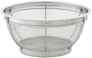 HIC Kitchen Reinforced Mesh Colander, 18/8 Stainless Steel