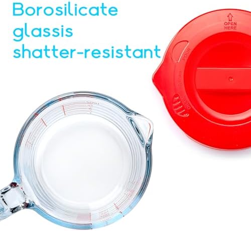 NUTRIUPS 4-Cup High Borosilicate Glass Measuring Cup