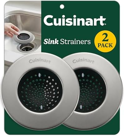 Cuisinart Sink Strainers- 2 Pack Kitchen Sink Drain Strainer & Food Catcher