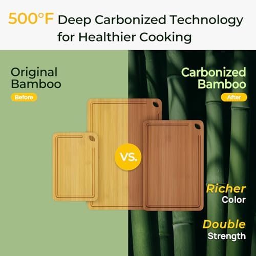 Keechee Bamboo Cutting Board, Durable Wood Cutting Boards