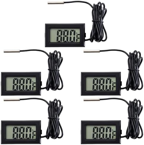 5-Pack Digital LCD Refrigerator Thermometer, Fahrenheit