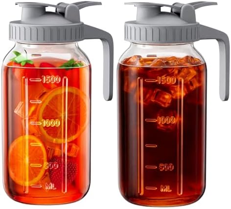 64 oz Mason Jar Pitcher, Glass Pitcher