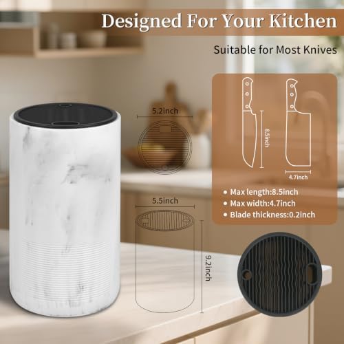 Universal Knife Block Without Knives, Sandstone Look, Round Knife Holder