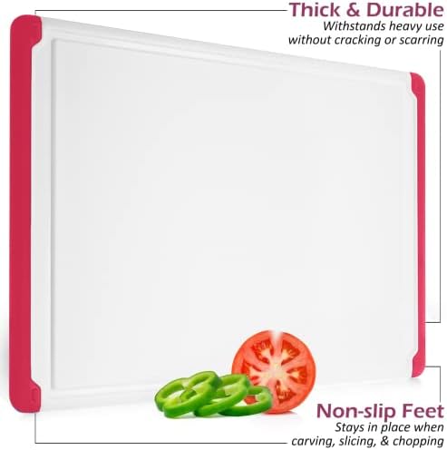 Large Plastic Cutting Board for Kitchen, 18-Inch Reversible Chopping Board