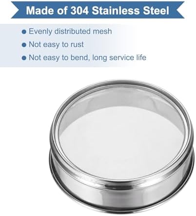 PATIKIL 50 Mesh Lab Sieve, 5.9" Diameter Sifting Screen 304 Stainless Steel