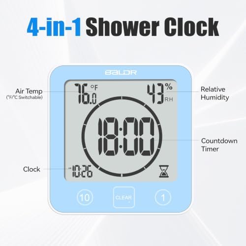 Baldr Shower Clock Waterproof Bathroom Clock