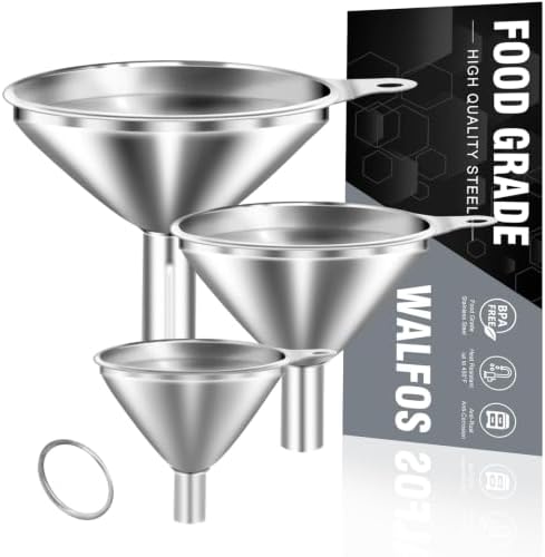 WALFOS Mini Stainless Steel Funnels,