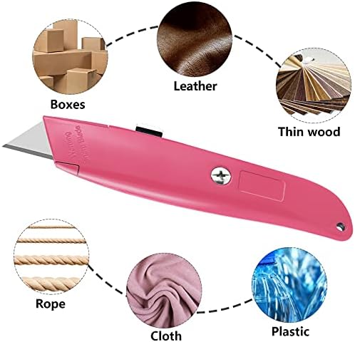 DIYSELF 2 Pack Box Cutter Retractable, Ergonomic Razor Blades Utility Knife