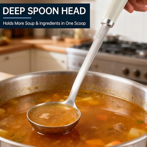 Safring Stainless Steel Soup Ladle and Spaghetti Spoon Set, Heat Resistant