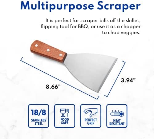 New Star Foodservice Stainless Steel Slant Edge Grill Scraper