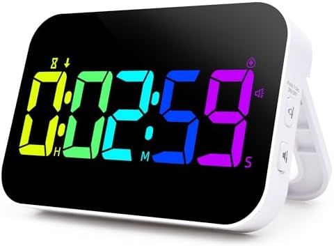 Kitchen Digital RGB Timer, Count Down Up, Rechargeable, Vibration Mode