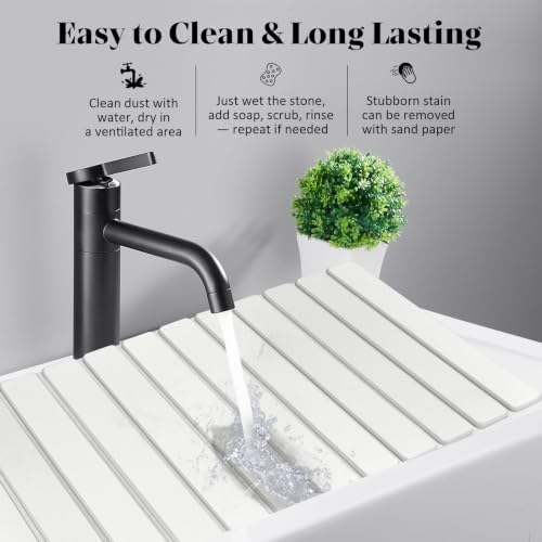Large Stone Dish Drying Mat for Kitchen Counter, Foldable Absorbent