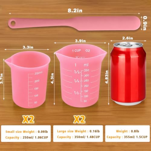 Palksky 4PCS Pink Measuring Cups