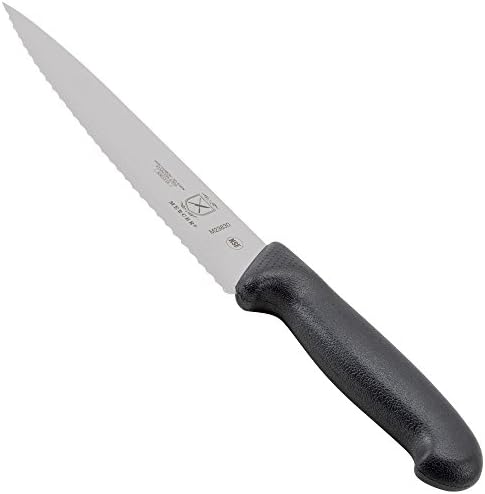 Mercer Culinary M23830 Millennia Black Handle, 7.5-Inch Wavy Edge, Chef's Knife