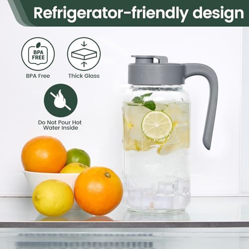 Mason Jar Pitcher, Glass Pitcher