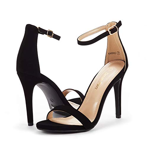 Women's Black Stiletto Ankle Strap Sandals Open Toe Party Heels - Image 5