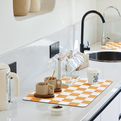 Ohocut Checkered Dish Drying Mat