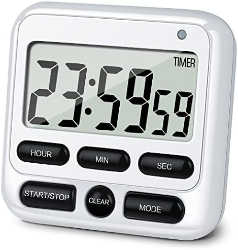 4-in-1 Digital Timer with Count Up/Down, Clock & Alarm, Ring & Silent Modes