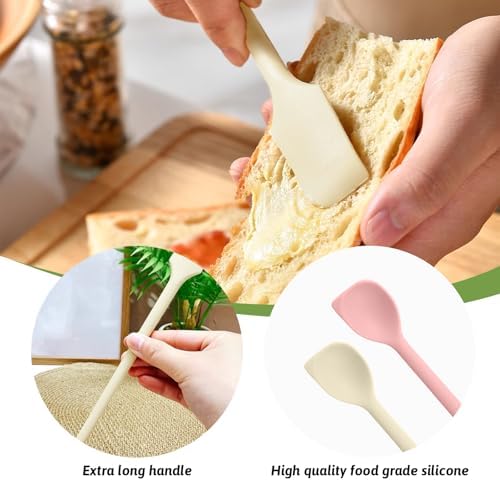 2 Pcs Mini Silicone Spatulas Set Long Handle Silicone Spatula