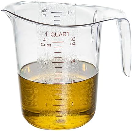 Restaurantware 1 qt Clear Plastic Measuring Cup, 10 Pack