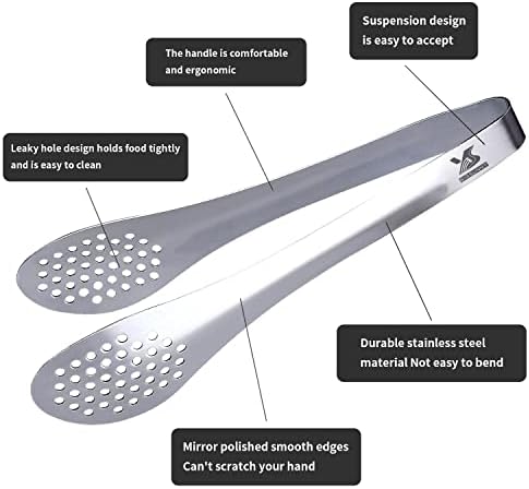 MSY BIGSUNNY 7inch Food Serving Tongs Stainless Steel Buffet Tongs